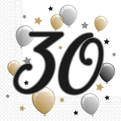 Milestone - 30 Jahre / Years - 20 Servietten - 33 x 33 cm