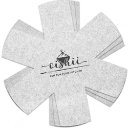Oishii Topflappen aus Filz, grau, 38 cm, 3 Stück
