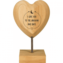 Paper Dreams Holzherz mit der Aufschrift „I love you to the moon“, 18 cm