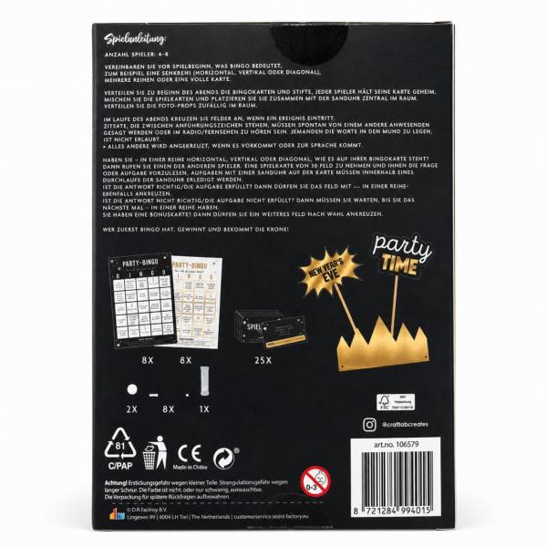 Party-Bingo-Spiel, deutschsprachig, 45-teilig