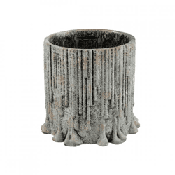 PTMD Indiana M Flower Pot, Dripped Gray, 17 cm