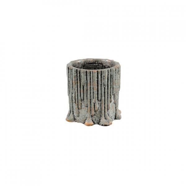 PTMD Indiana XS Dripped Gray Flower Pot, 9 cm