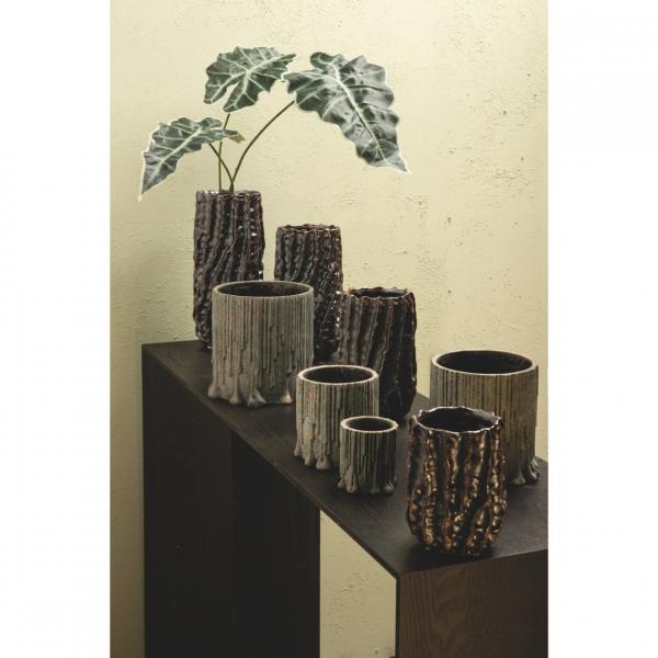 PTMD Indiana XS Dripped Gray Flower Pot, 9 cm