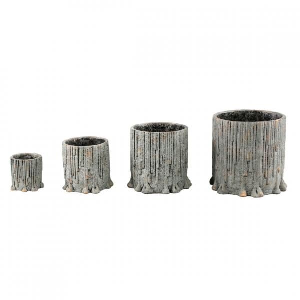 PTMD Indiana XS Dripped Gray Flower Pot, 9 cm