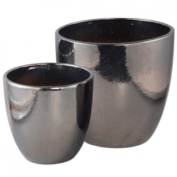 PTMD Blumentopf Mylie, silberfarben, 36 cm, 2er-Set