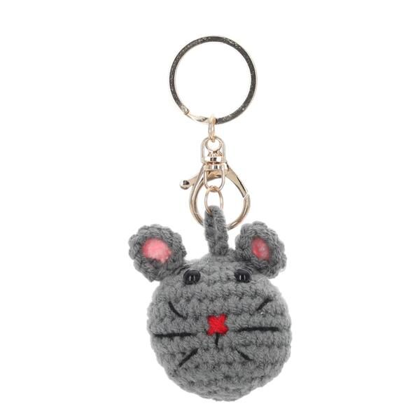 Schl&uuml;sselanh&auml;nger Positive Mouse, H&auml;kelmaus, ca. 5cmD