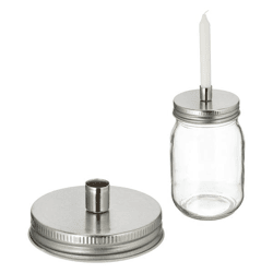 Screw lid tree candle holder, DIY, silver, approx.7cmD