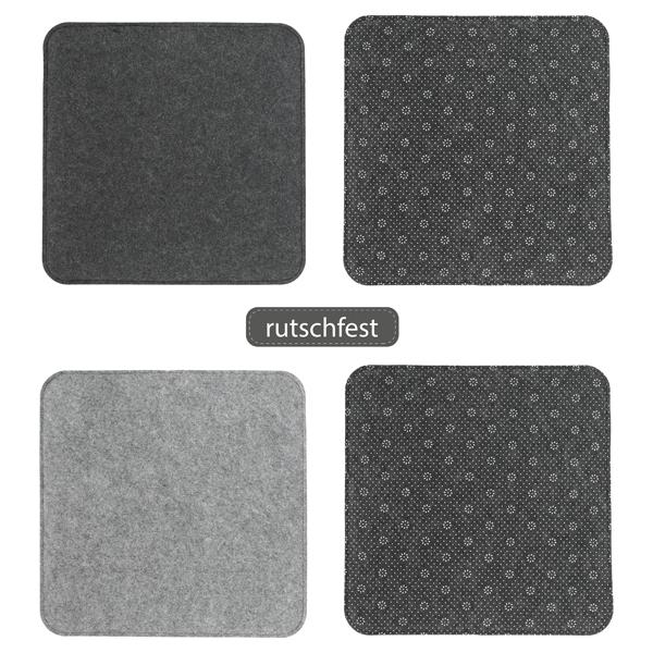 Sitzauflage Filz rutschfest eckig ca.35x35cm 2/s
