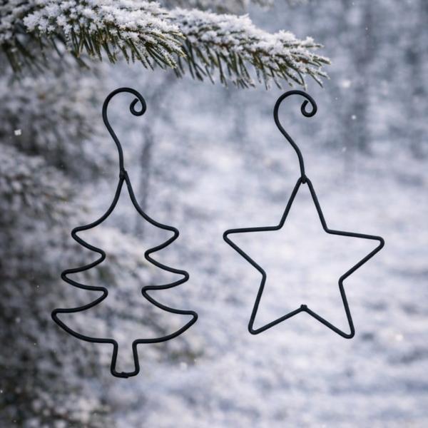 Stern Fabrik Weihnachtsanhänger aus Metall, 14 cm, 2er-Set, sortiert