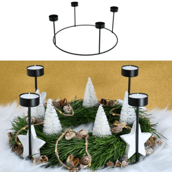 Tea light holder Advent wreath DIY, black, approx. 33x15cm