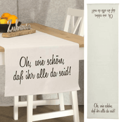 Table runner oh, how beautiful, black, approx. 40x160cm