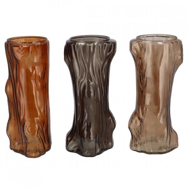 Vase Baum dunkelbraun 19 cm 3 Stück sortiert
