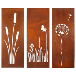 Wanddeko Rusty mit Dekor, 3/s, 158 x 60cm 