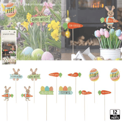 Signpost egg hunt, paper, set of 12, approx. 45cmH