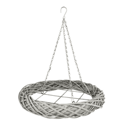 Willow wreath for hanging or standing, gray, large, approx.45cmD