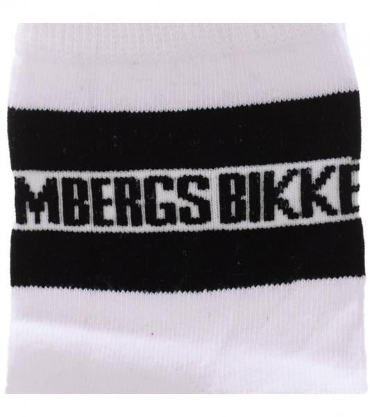 2 Paar BIKKEMBERGS Herren lange Socken mit Markenschriftzug Baumwoll-Str&uuml;mpfe BK070 Wei&szlig;/Schwarz