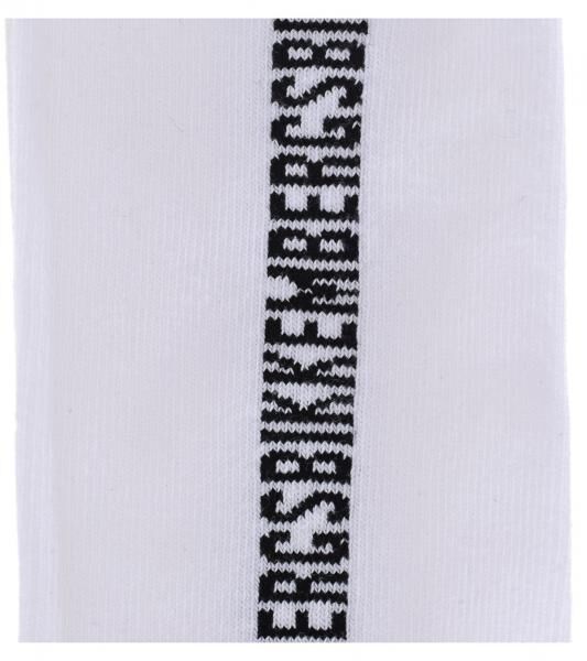 2 Paar BIKKEMBERGS Herren lange Sport-Socken mit Markenschriftzug Baumwoll-Str&uuml;mpfe BK016 Wei&szlig;/Schwarz