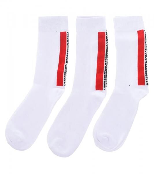 3 Paar BIKKEMBERGS Herren Tennis-Socken mit Markenschriftzug Baumwoll-Str&uuml;mpfe BF_009 Wei&szlig;