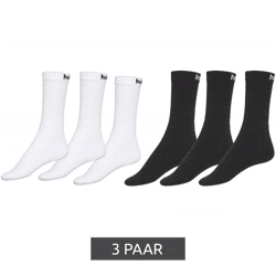 3 Paar hummel Damen & Kinder Basic Sport-Socken mit Marken-Schriftzug Baumwoll-Strümpfe Alltags-Socken 205603 in Weiß oder Schwarz