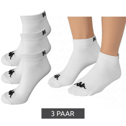 3 Paar Kappa Sportsocken Sneaker-Socken Baumwoll-Strümpfe mit Logo 3112YCW A00 Weiß