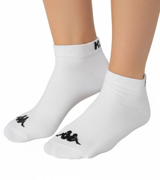 3 Paar Kappa Sportsocken Sneaker-Socken Baumwoll-Str&uuml;mpfe mit Logo 3112YCW A00 Wei&szlig;