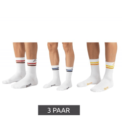 3 Paar Kappa Tennis-Socken Baumwoll-Strümpfe mit Kappa-Logo Alltags-Socken 371F4ZW A01 Weiß