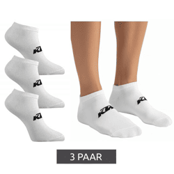 3 Paar KTM Sportsocken Sneaker-Socken mit Logo Baumwoll-Strümpfe Oeko-Tex 100 Zertifiziert KTM/1/SLCX3/BL Weiß