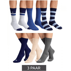 3 Paar SCOTCH & SODA Herren Crew-Socken Amsterdam Alltags-Strümpfe Einheitsgröße / 41-46 Cotton Blend in Grau/Navy/Blau oder Rayon Blend