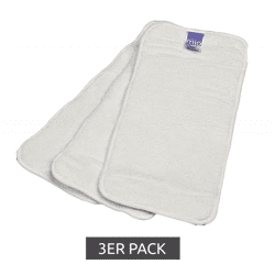 3er Pack Bambino Mio Baby Klein-Kinder Saugeinlage mit Stay-dry Oberschicht wiederverwendbare Stoffwindel-Einlage Weiß 
