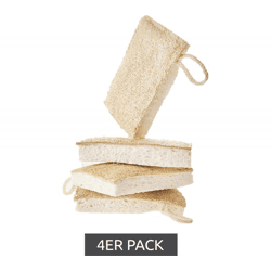 4er Pack Saugstarker Swuper Luffa-Gurke Spülschwamm nachhaltiger Schwamm Putzmittel Beige/Weiß