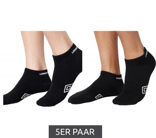 5 Paar umbro Herren und Damen Sport Socks Sneaker-Socken Str&uuml;mpfe Oeko-Tex Standard 100 Schwarz