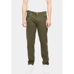 Comfortable 2Y Premium Men's Stretch Jeans with Chain Detail, Cotton, Beige