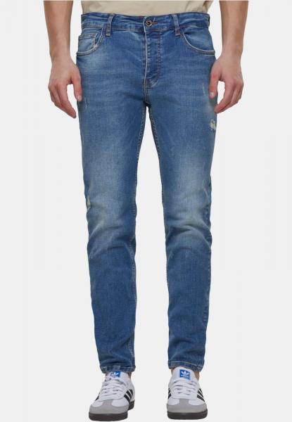 bequeme 2Y Premium Herren Jeans Stretch Rei&szlig;verschluss mit Baumwolle Blau