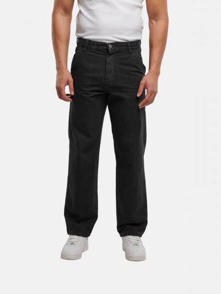 bequeme DEF Herren Jeans Straight Fit mit Baumwolle Schwarz