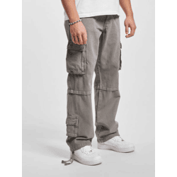 bequeme DEF Herren Jeans Stretch Reißverschluss Klettverschluss mit Baumwolle Grau