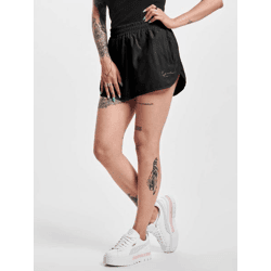 bequeme Karl Kani Damen Hose Kordelzug Taschen Schwarz