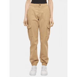 Comfortable Urban Classics Women's Stretch Jeans with Pockets, 320 g/m², Cotton Blend, Beige