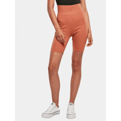 bequeme Urban Classics Damen Shorts Stretch 270 g/m² mit Baumwolle Terracotta-Orange