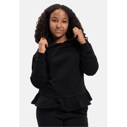 bequemer Urban Classics Unisex Hoodie Rippbündchen Kapuze 300 g/m² mit Baumwolle Schwarz