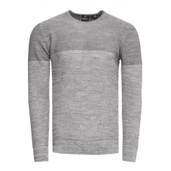Cooler Herren Feinstrick-Pullover mit Colorblock Rundhals-Sweater 13376 Grau