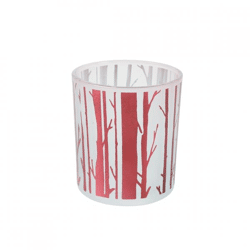 Countryfield Tea Light Holder Birch red metallic 8 cm