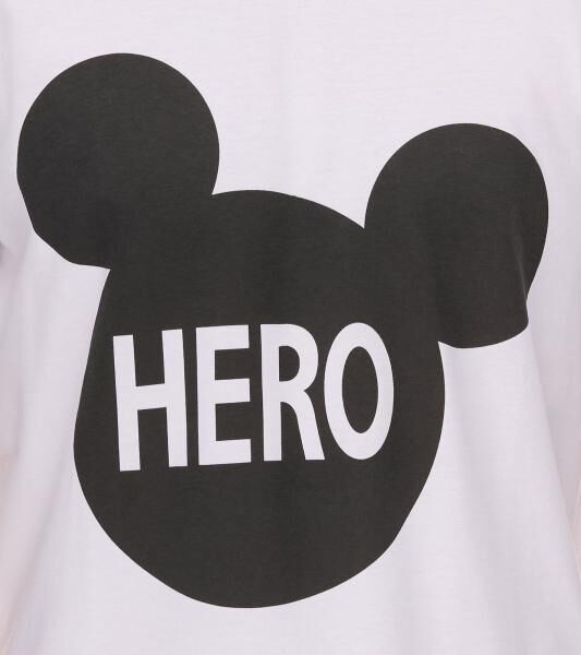 COURSE Mickey Mouse Herren T-Shirt mit HERO Print Baumwoll-Shirt Rundhals 901869 Wei&szlig;