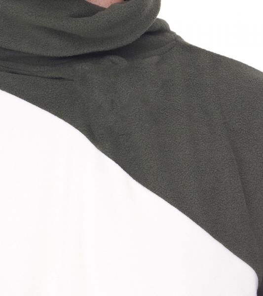 Denim Project Men's Fleece Sweater, Simple Turtleneck Sweater DP-10023-123 586 White/Green