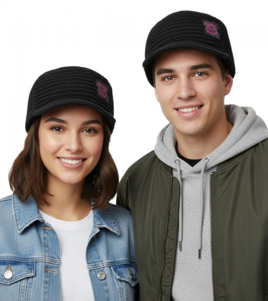 Fall Out Boy Unisex Schirm-M&uuml;tze mit "Fall Out Boy" Patch Schirm-Beanie Freizeit-M&uuml;tze KC103291FOB Schwarz/Grau