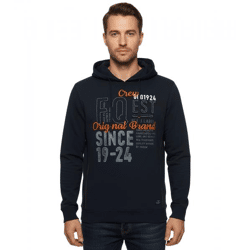 FQ1924 Erik Herren Sweatshirt Kapuzen-Pullover Baumwoll-Pulli mit Stickerei 21900544-ME 194011 Blau