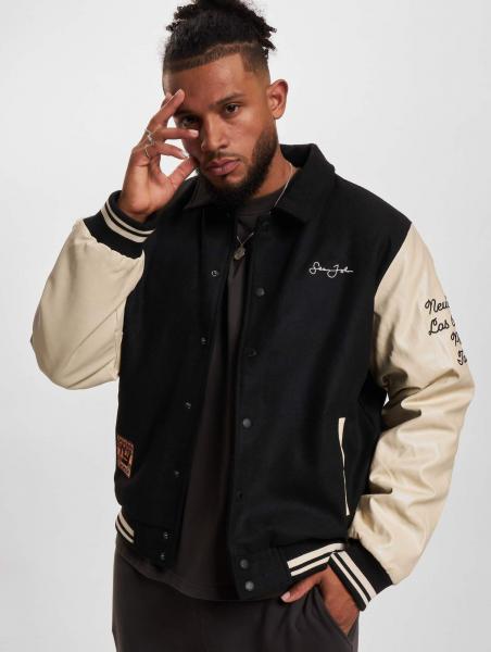 funktionale Sean John Herren Jacke Taschen Rippstrick mit Baumwolle Schwarz