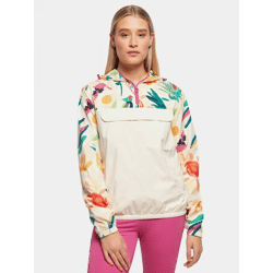 funktionale Urban Classics Damen Jacke große Kapuze Kordelzug 68 g/m² Weiß/Bunt