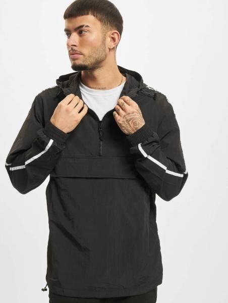 funktionale Urban Classics Herren Jacke Kapuze 90 g/m&sup2; Schwarz/Wei&szlig;