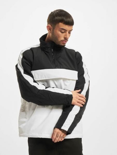 funktionale Urban Classics Herren Jacke Rei&szlig;verschluss 110 g/m&sup2; Wei&szlig;/Schwarz