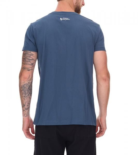 green SYLT Herren Baumwoll-Shirt mit Wellenoptik und Sylt Grafik 0100-007 Dunkelblau